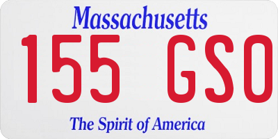 MA license plate 155GS0