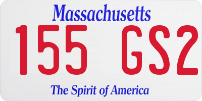 MA license plate 155GS2