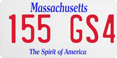 MA license plate 155GS4
