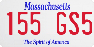 MA license plate 155GS5