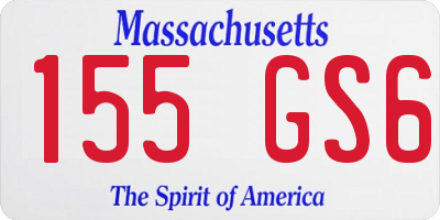 MA license plate 155GS6