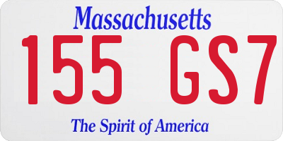 MA license plate 155GS7