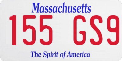 MA license plate 155GS9