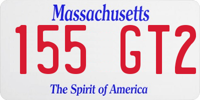 MA license plate 155GT2