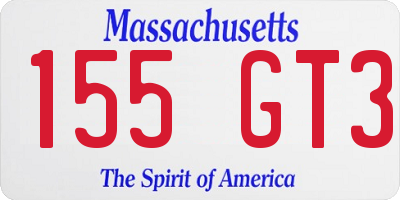 MA license plate 155GT3