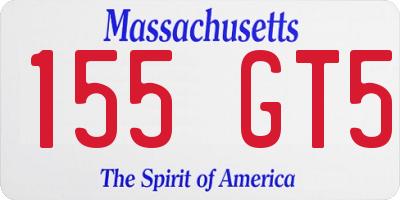 MA license plate 155GT5