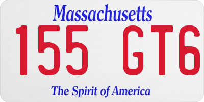 MA license plate 155GT6
