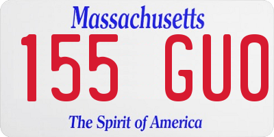 MA license plate 155GU0