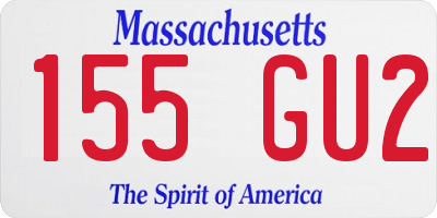 MA license plate 155GU2