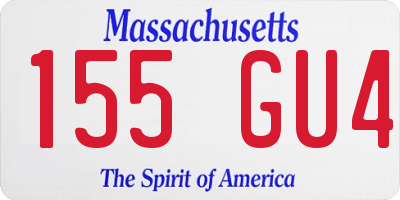 MA license plate 155GU4