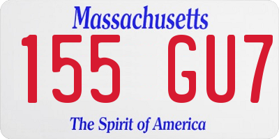 MA license plate 155GU7