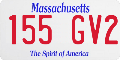 MA license plate 155GV2