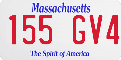 MA license plate 155GV4