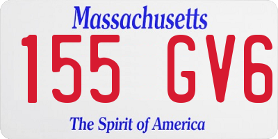 MA license plate 155GV6