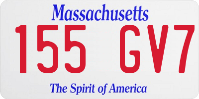 MA license plate 155GV7