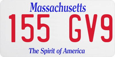 MA license plate 155GV9
