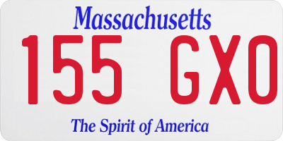 MA license plate 155GX0