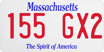 MA license plate 155GX2