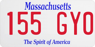 MA license plate 155GY0