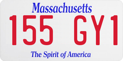 MA license plate 155GY1