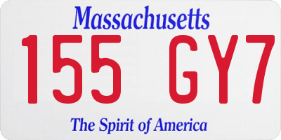 MA license plate 155GY7