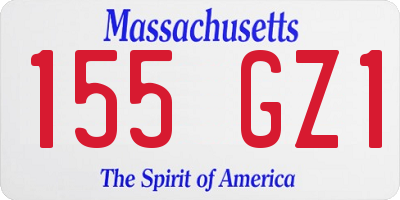 MA license plate 155GZ1