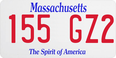 MA license plate 155GZ2