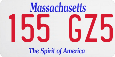 MA license plate 155GZ5
