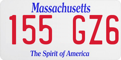 MA license plate 155GZ6