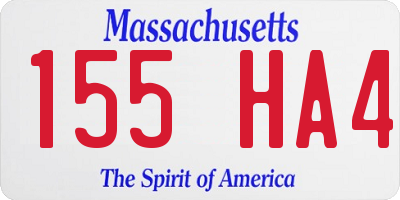 MA license plate 155HA4