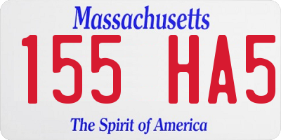 MA license plate 155HA5