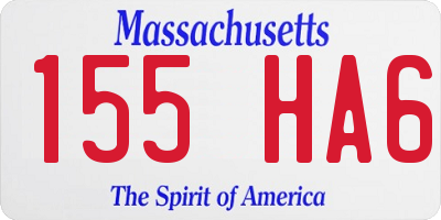 MA license plate 155HA6