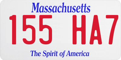 MA license plate 155HA7
