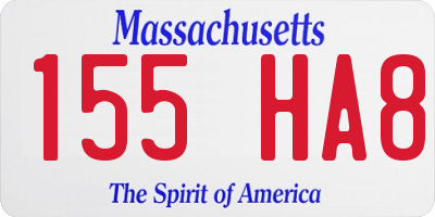MA license plate 155HA8