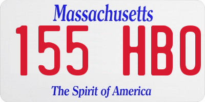 MA license plate 155HB0