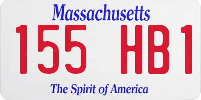 MA license plate 155HB1