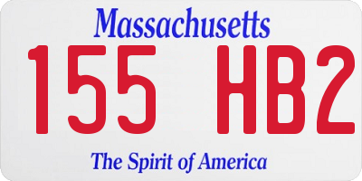 MA license plate 155HB2