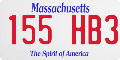 MA license plate 155HB3