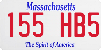 MA license plate 155HB5