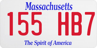 MA license plate 155HB7