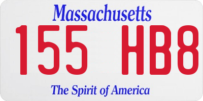 MA license plate 155HB8