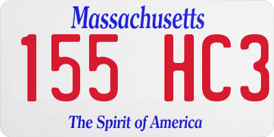 MA license plate 155HC3