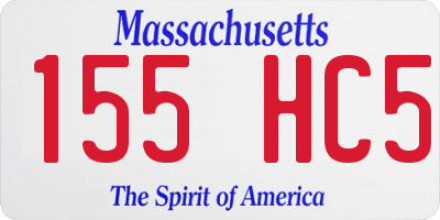 MA license plate 155HC5