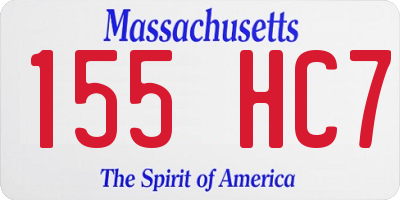 MA license plate 155HC7