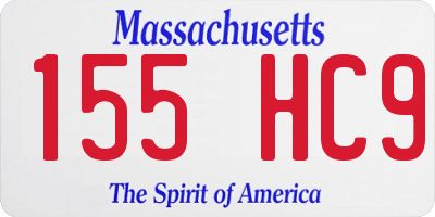 MA license plate 155HC9