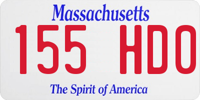 MA license plate 155HD0
