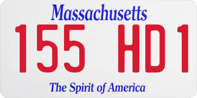 MA license plate 155HD1