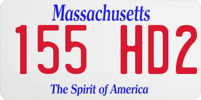 MA license plate 155HD2