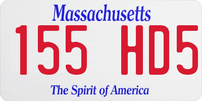 MA license plate 155HD5