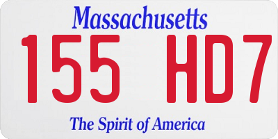 MA license plate 155HD7